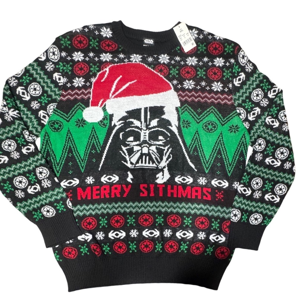 Star Wars Sweater Mens XXL Darth Vader Merry Sithmas Holiday Blk Ugly Christmas